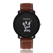 Load image into Gallery viewer, New Relogio Couples Watch King &amp; Queen Leather Quartz Watch Mens Ladies Fashion Sport Clock Men's Watches Women's Watches Gifts