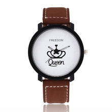 Load image into Gallery viewer, New Relogio Couples Watch King &amp; Queen Leather Quartz Watch Mens Ladies Fashion Sport Clock Men's Watches Women's Watches Gifts